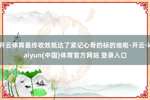 开云体育最终收效抵达了紧记心骨的标的地啦-开云·kaiyun(中国)体育官方网站 登录入口