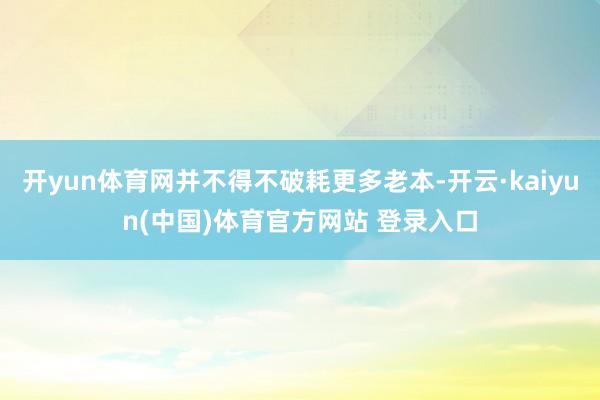 开yun体育网并不得不破耗更多老本-开云·kaiyun(中国)体育官方网站 登录入口