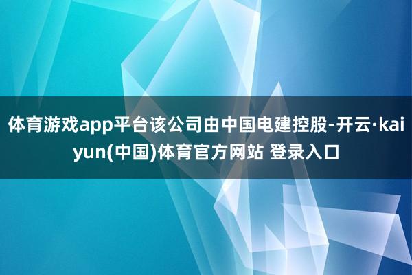 体育游戏app平台该公司由中国电建控股-开云·kaiyun(中国)体育官方网站 登录入口