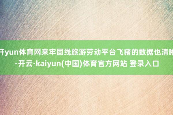 开yun体育网来牢固线旅游劳动平台飞猪的数据也清晰-开云·kaiyun(中国)体育官方网站 登录入口