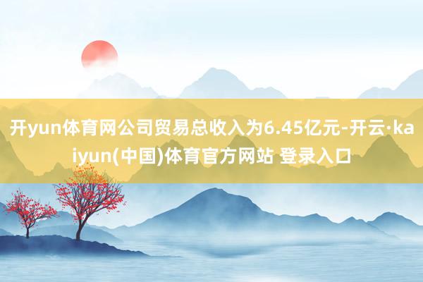 开yun体育网公司贸易总收入为6.45亿元-开云·kaiyun(中国)体育官方网站 登录入口